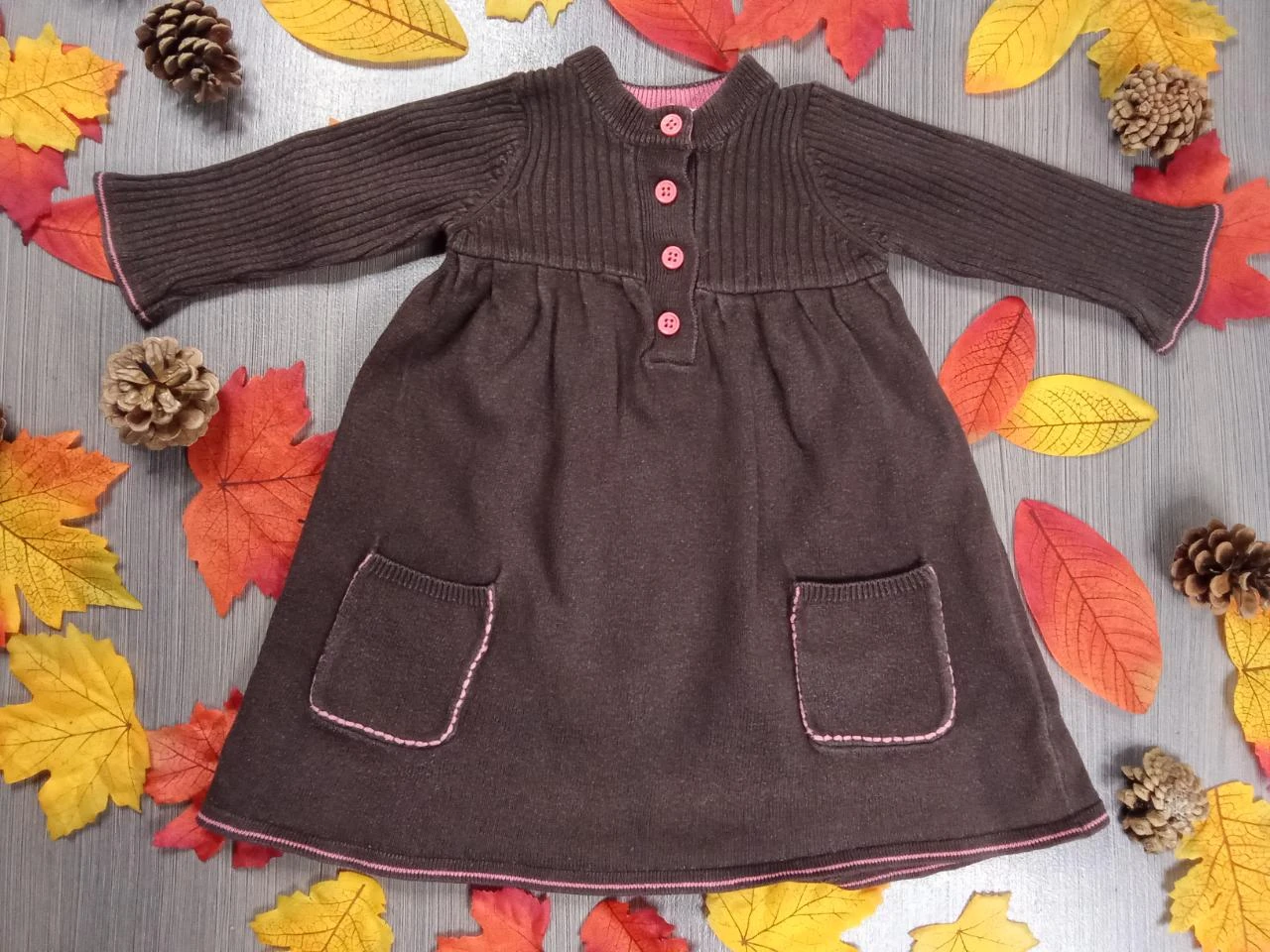 Robe marron manches longues Orchestra 12 mois
